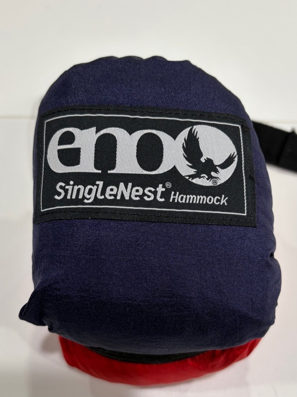 ENO SingleNest Hammock 9’4”x4’7” Red Navy NWT Lightweight Durable 400-lb